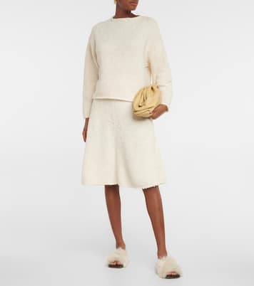 Frayed cotton-blend midi skirt | Proenza Schouler