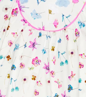 Floral cotton embroidered dress | Il Gufo