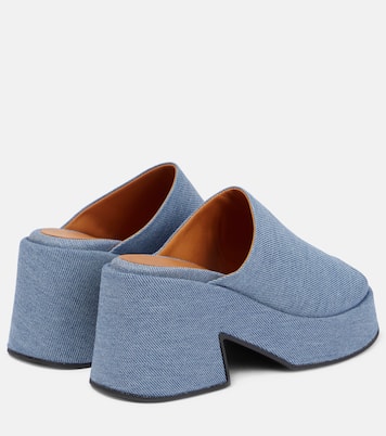Plateau-Pantoletten Holly aus Denim | Ganni