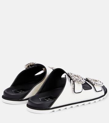 Sandalen Slidy Viv’ aus Bouclé | Roger Vivier