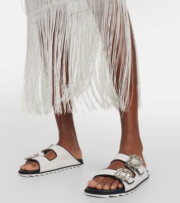 Sandalen Slidy Viv’ aus Bouclé | Roger Vivier