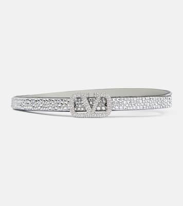 VLogo Signature embellished leather belt | Valentino Garavani