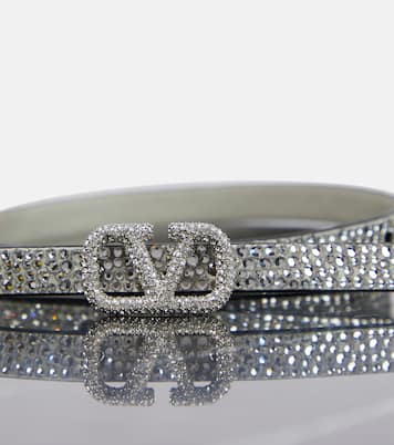 VLogo Signature embellished leather belt | Valentino Garavani