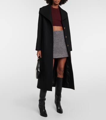 High-Rise-Minirock aus einem Wollgemisch | Patou