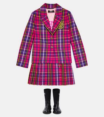 Tartan pleated skirt | Versace Kids