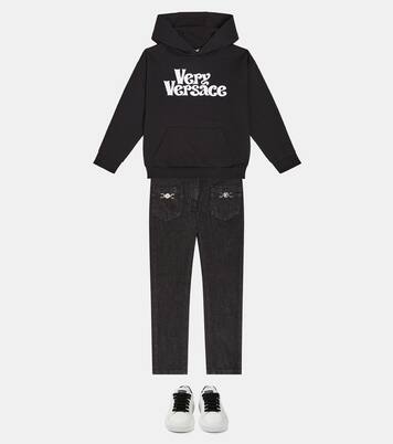 La Medusa embellished straight jeans | Versace Kids