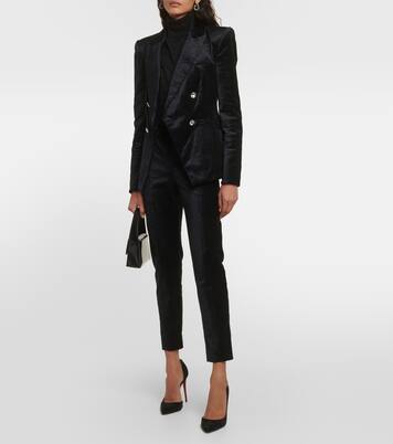 Schmale Hose Honolulu aus Samt | Veronica Beard