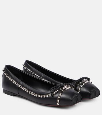 Mamadrague Spikes embellished leather ballet flats | Christian Louboutin