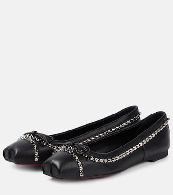 Mamadrague Spikes embellished leather ballet flats | Christian Louboutin