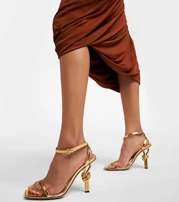 Knot mirrored leather sandals | Bottega Veneta
