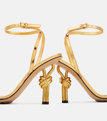Knot mirrored leather sandals | Bottega Veneta