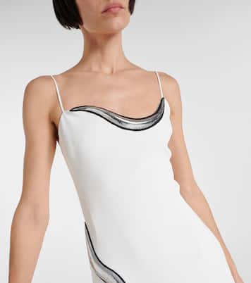 Robe longue en crêpe à ornements | David Koma