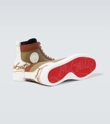 Fun Louis leather-trimmed sneakers | Christian Louboutin