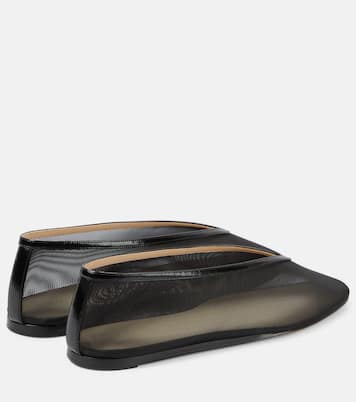 Luna皮革边饰网布芭蕾舞平底鞋 | Le Monde Béryl