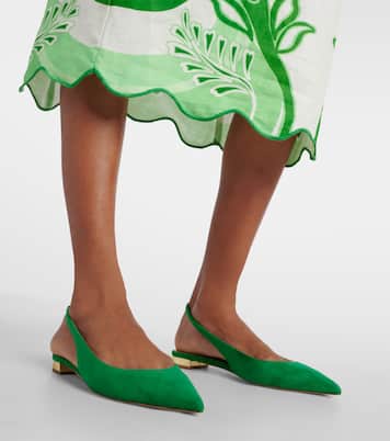 Purist suede slingback flats | Aquazzura