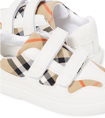Checked leather sneakers | Burberry Kids