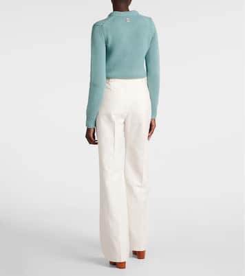 Pantalon ample à taille haute en coton  | Chloé