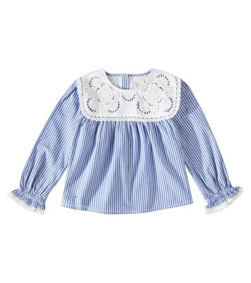Henriette lace-trimmed cotton top | Louise Misha