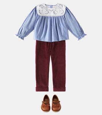 Henriette lace-trimmed cotton top | Louise Misha