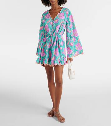 Colorblocked cotton poplin romper | Juliet Dunn