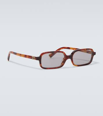 Occhiali da sole rettangolari con logo | Miu Miu