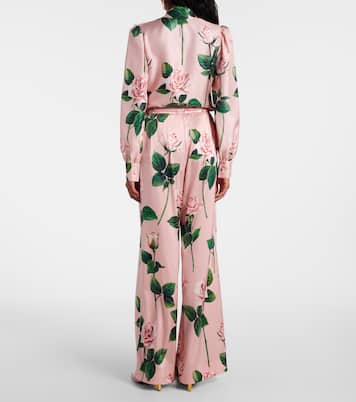 Pantalon ample en soie mélangée a fleurs | Dolce&Gabbana