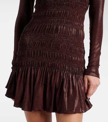 Smocked lamé jersey minidress | Saint Laurent