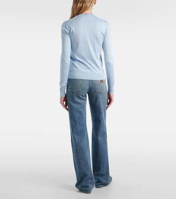 Floral-appliqué silk sweater | Dolce&Gabbana