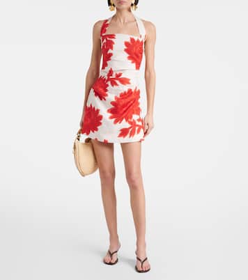 Floral ruched linen minidress | SIR
