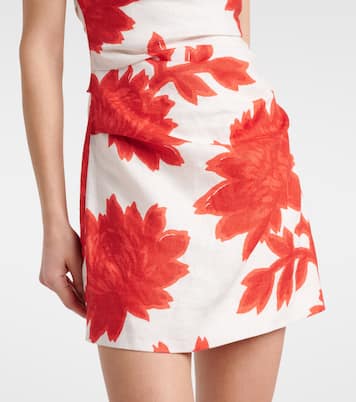 Floral ruched linen minidress | SIR