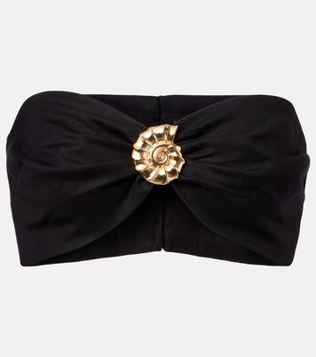 Embellished cotton-blend bandeau top | Adriana Degreas