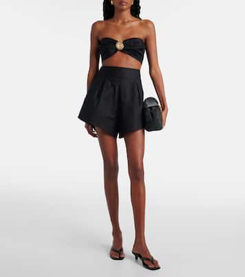 Embellished cotton-blend bandeau top | Adriana Degreas