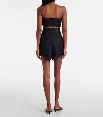 Embellished cotton-blend bandeau top | Adriana Degreas