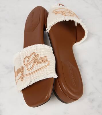 Joa embroidered canvas slides | Jimmy Choo