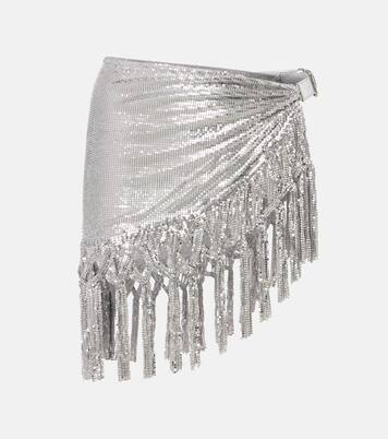 Chainmail leather-trimmed miniskirt | Rabanne