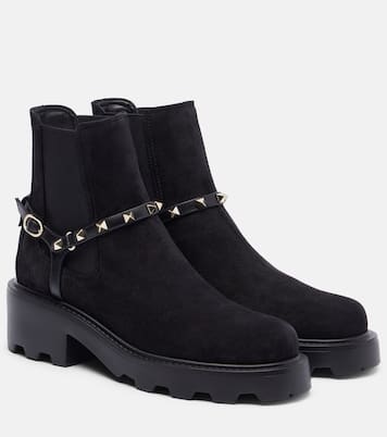 Bottines Rockstud 55 en daim | Valentino Garavani