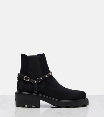 Bottines Rockstud 55 en daim | Valentino Garavani