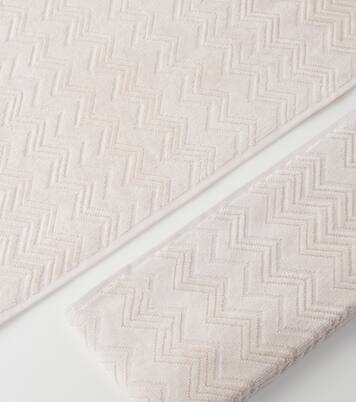 Chalk Zigzag set of 2 cotton terry towels | Missoni