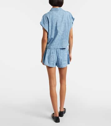 Barocco cropped denim chambray shirt | Versace