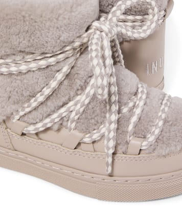 Leather-trimmed shearling snow boots   | Inuikii Kids