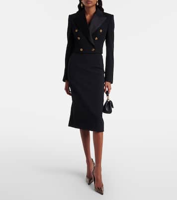 Cropped wool and silk-blend jacket | Dolce&Gabbana