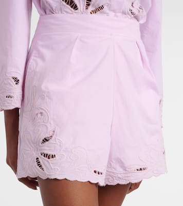 High-rise cotton wide-leg shorts | Juliet Dunn