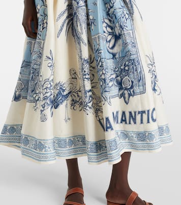 Abito midi Villa Romantica in misto lino | Alémais