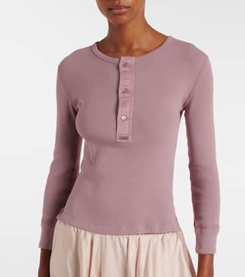Ribbed-knit cotton Henley shirt | Chloé