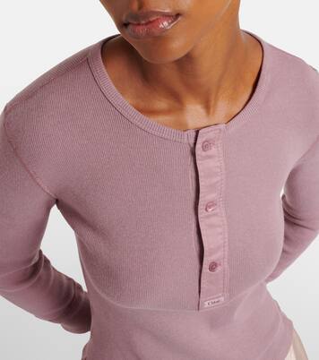 Ribbed-knit cotton Henley shirt | Chloé