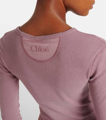 Ribbed-knit cotton Henley shirt | Chloé