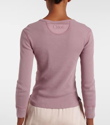 Ribbed-knit cotton Henley shirt | Chloé
