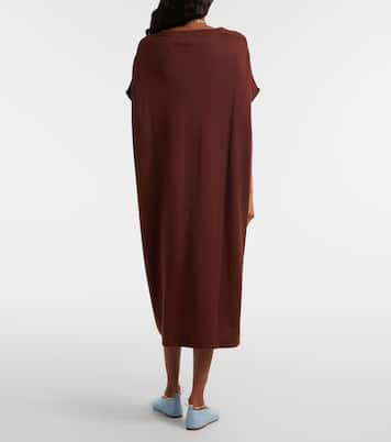 Vestido midi de algodón, seda y cachemir | Jardin des Orangers