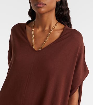 Vestido midi de algodón, seda y cachemir | Jardin des Orangers