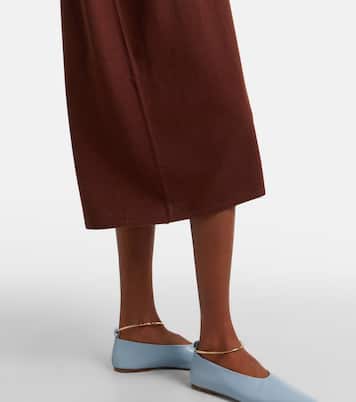 Vestido midi de algodón, seda y cachemir | Jardin des Orangers